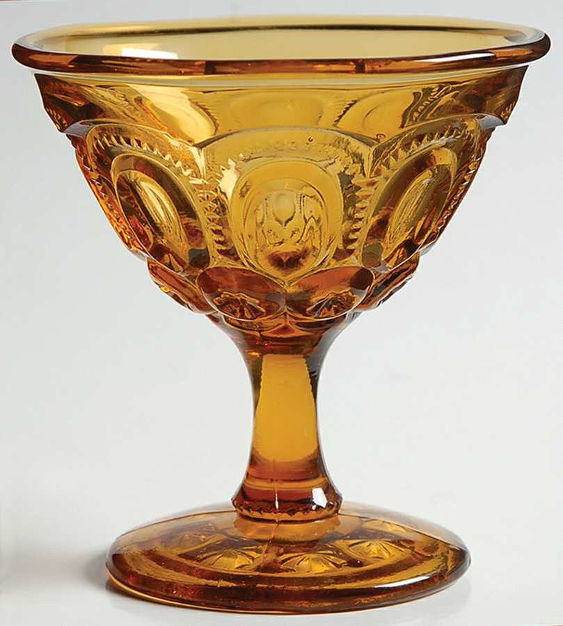 Moon and Star Amber Champagne/Tall Sherbet by Smith Glass -1
