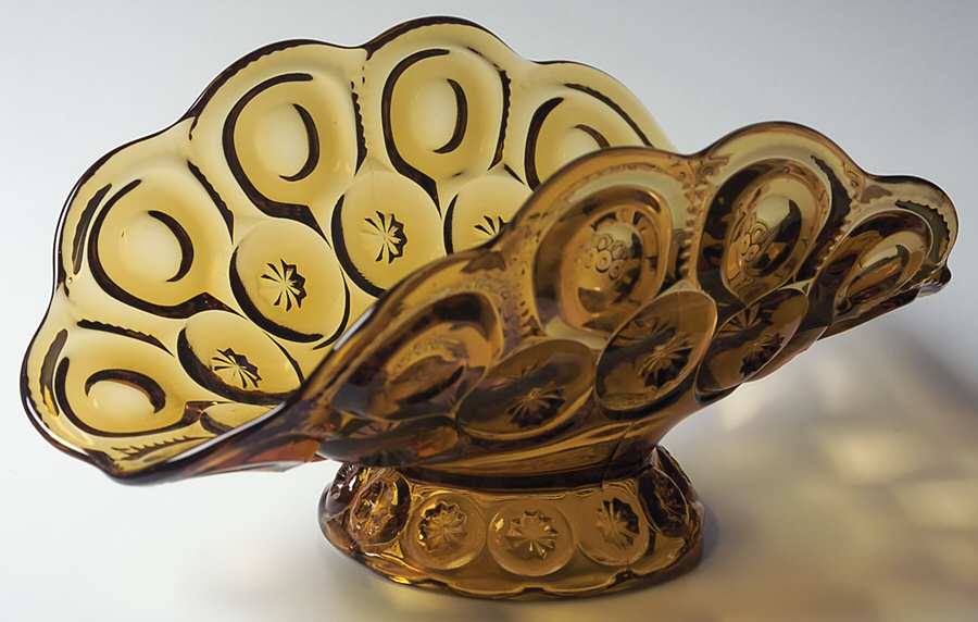 Moon and Star Amber Large Boat by Smith Glass -1