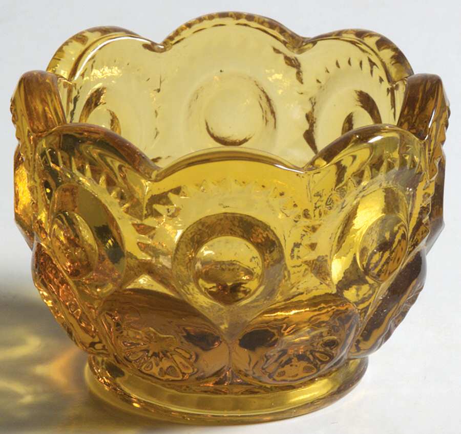 Moon and Star Amber Table Salt Dip by Smith Glass -1