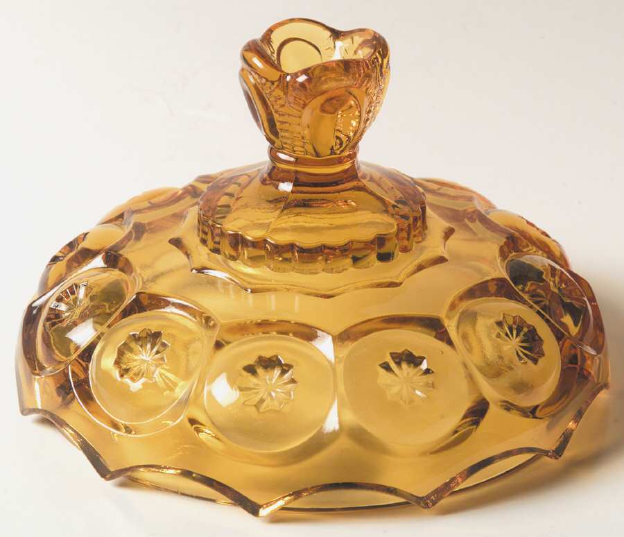 Moon and Star Amber Lid for Compote by Smith Glass -1