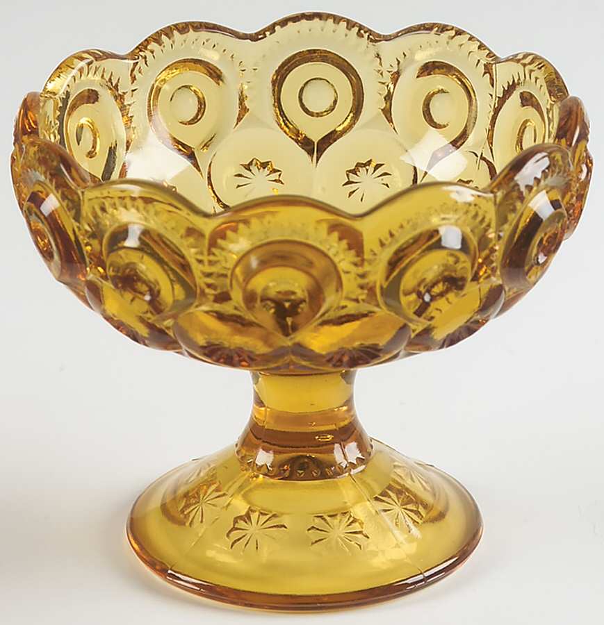 Moon and Star Amber 6" Compote No Lid by Smith Glass -1