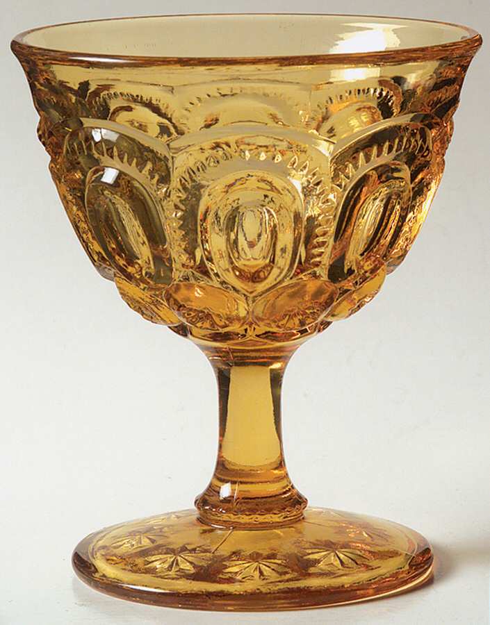 Moon and Star Amber Champagne/Tall Sherbet by Smith Glass -1