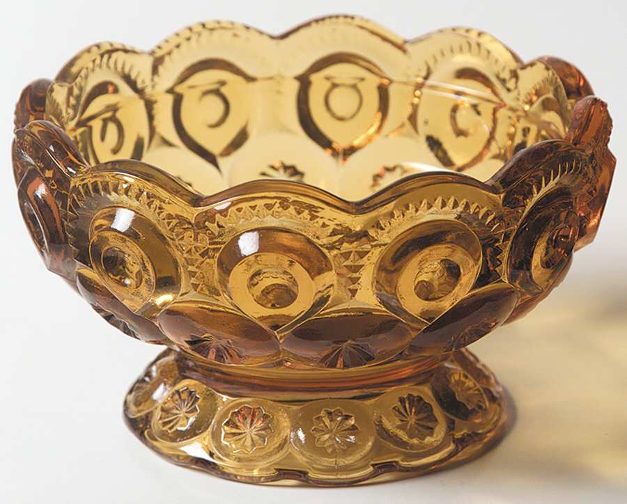 Moon and Star Amber Candy Dish No Lid by Smith Glass -1