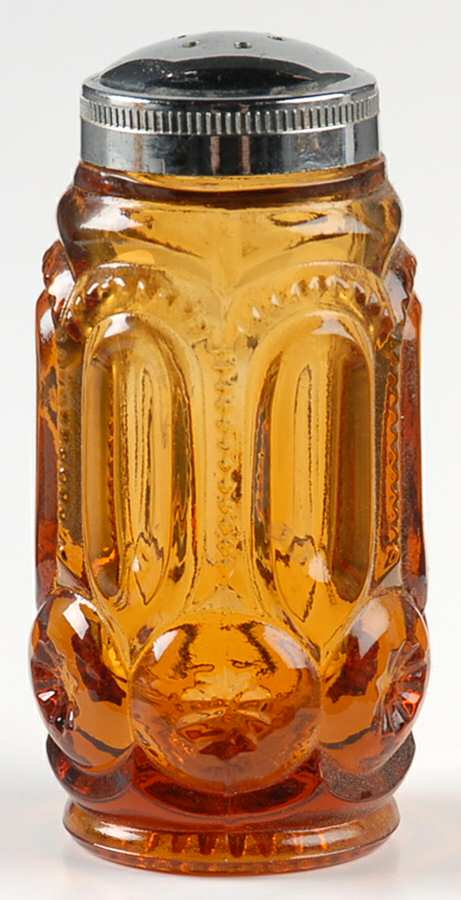 Moon and Star Amber Shaker with Metal Lid by Smith Glass -1
