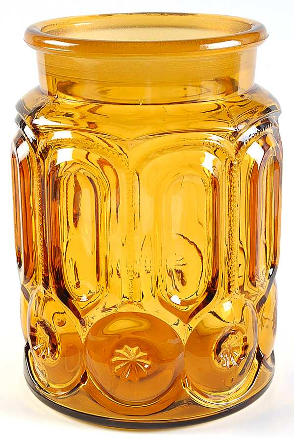 Moon and Star Amber Large Canister No Lid by Smith Glass -1