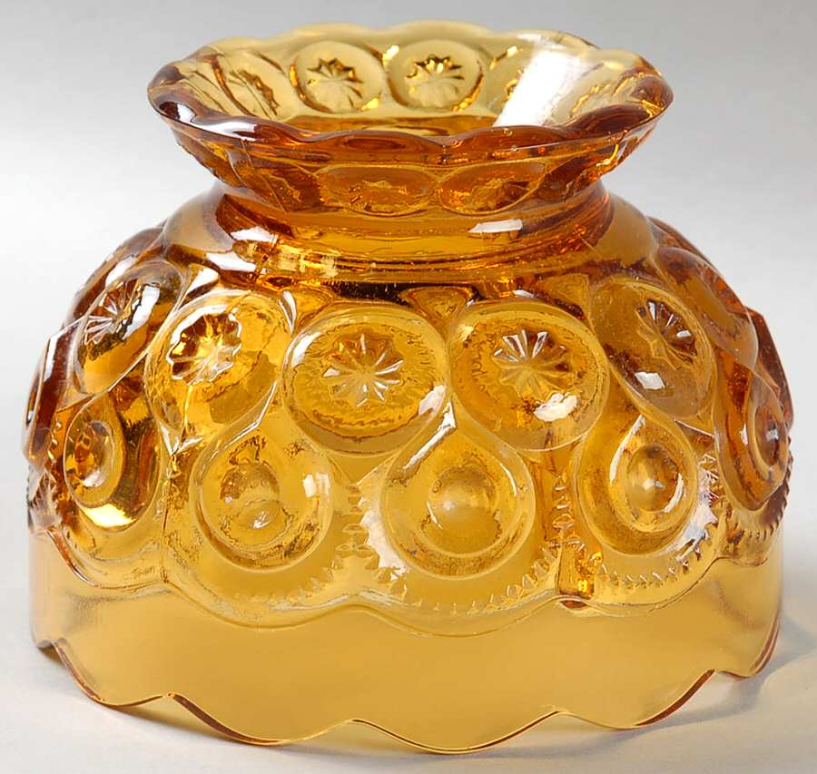 Moon and Star Amber Candle Lamp, Globe For Plain Base by Smith Glass -1