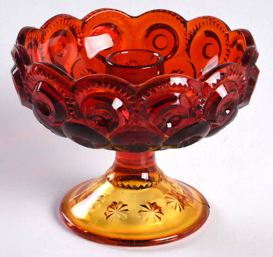 Moon and Star Amberina Epergne Bowl by Smith Glass -1