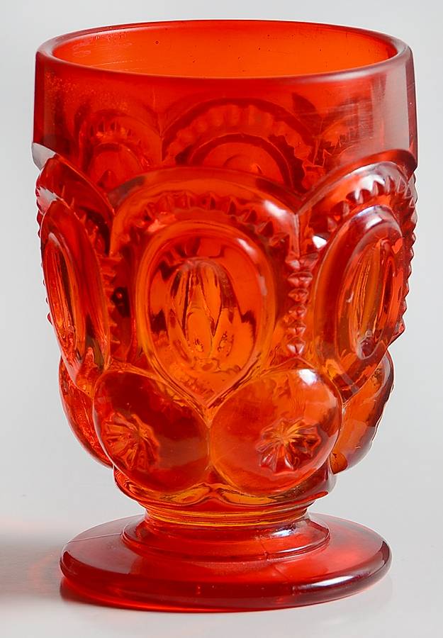 Moon and Star Amberina 7 Oz Footed Tumbler by Smith Glass -1
