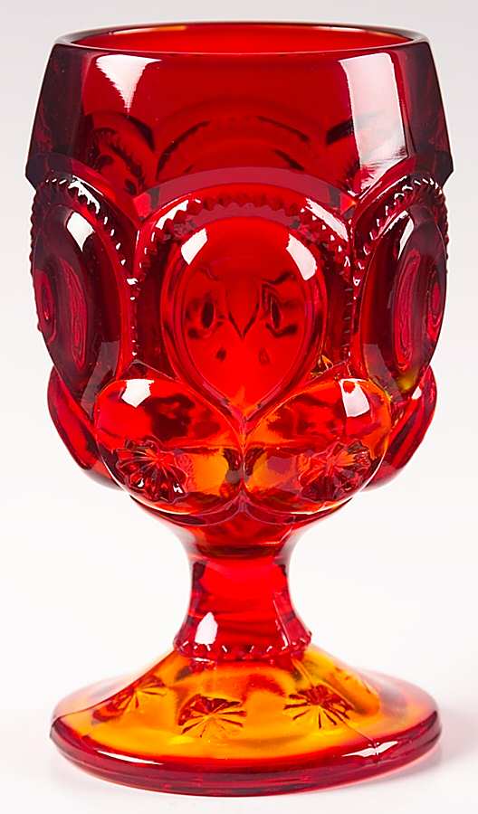 Moon and Star Amberina Water Goblet by Smith Glass -1