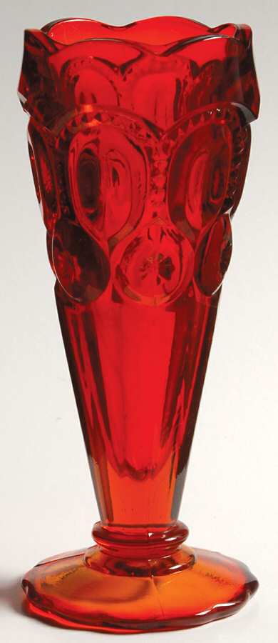 Moon and Star Amberina 6" Bud Vase by Smith Glass -1
