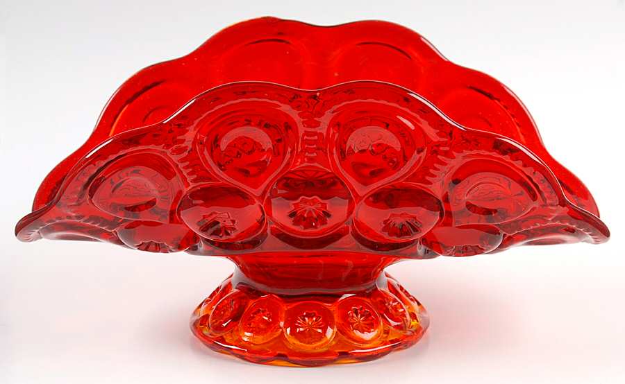 Moon and Star Amberina Small Boat by Smith Glass -1