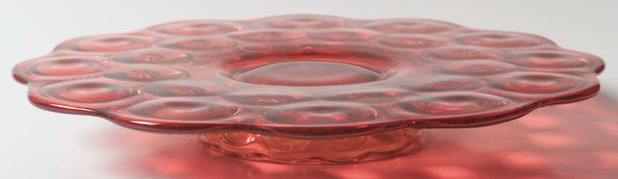 Moon and Star Amberina Round Cake Stand by Smith Glass -1