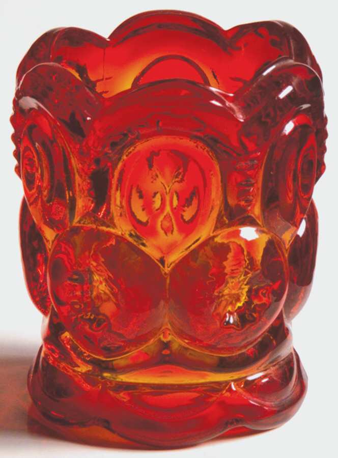 Moon and Star Amberina Toothpick Holder by Smith Glass -1