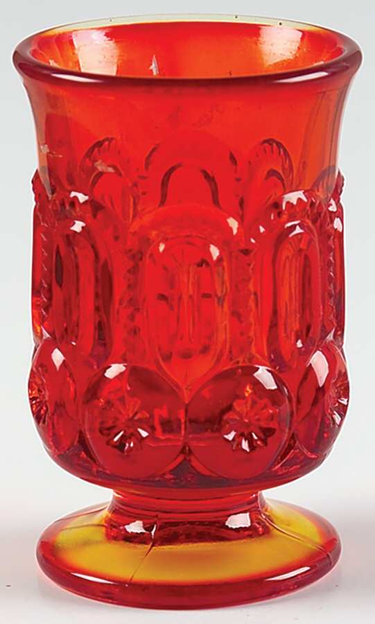 Moon and Star Amberina Open Urn by Smith Glass -1
