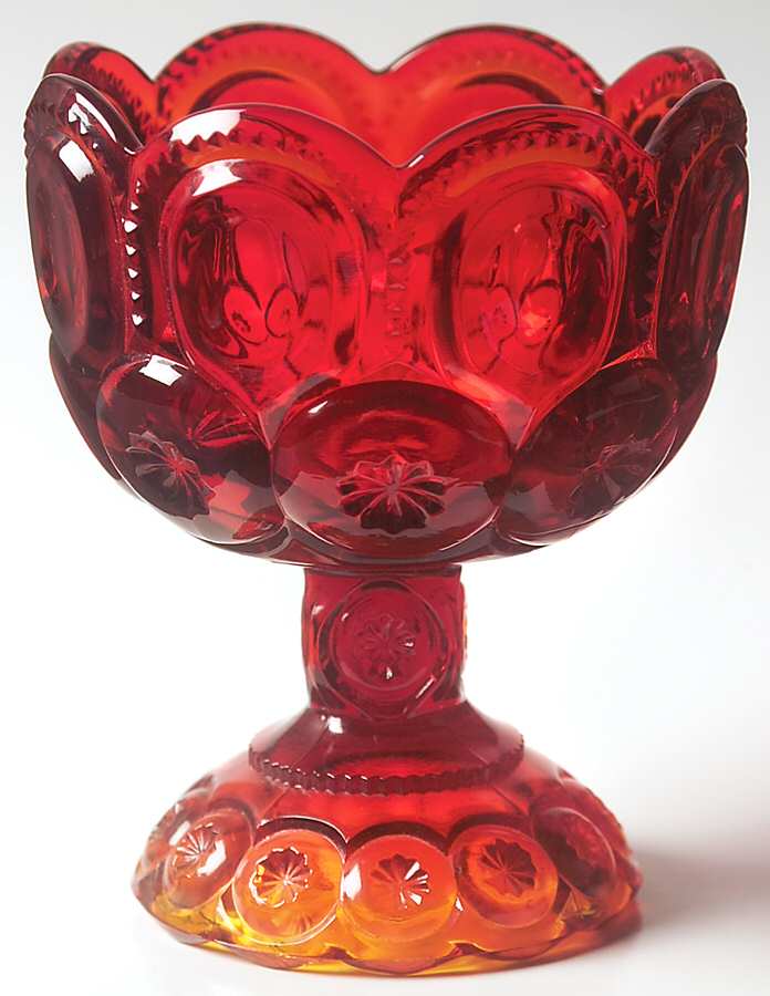 Moon and Star Amberina Small Compote No Lid by Smith Glass -1