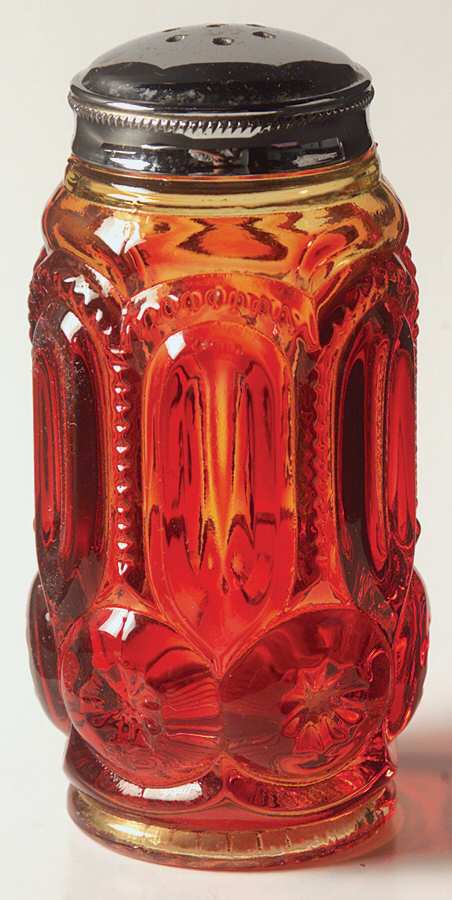 Moon and Star Amberina Shaker with Metal Lid by Smith Glass -1