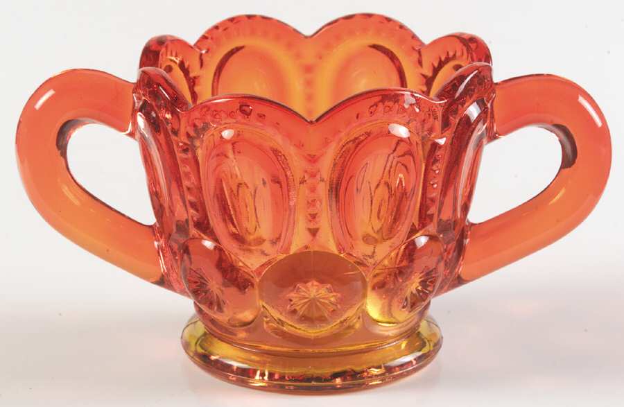 Moon and Star Amberina Open Sugar by Smith Glass -1