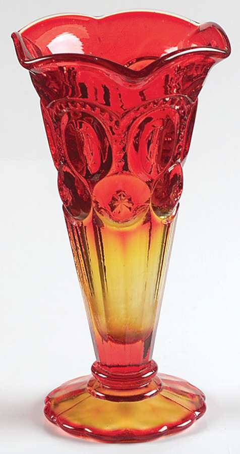 Moon and Star Amberina 6" Bud Vase by Smith Glass -1