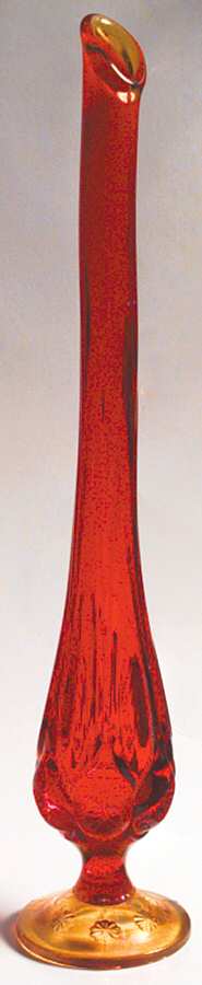 Moon and Star Amberina 17" Swung Bud Vase by Smith Glass -1
