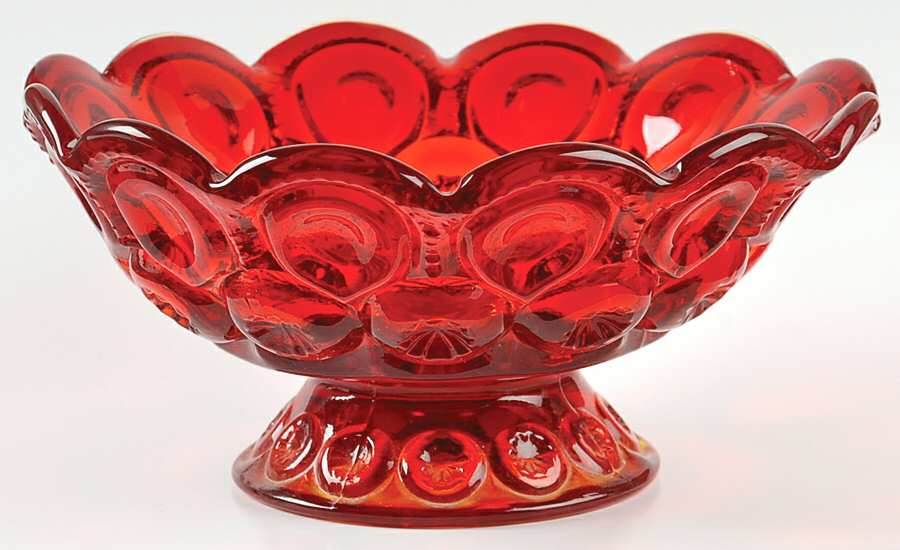 Moon and Star Amberina Candle Bowl by Smith Glass -1