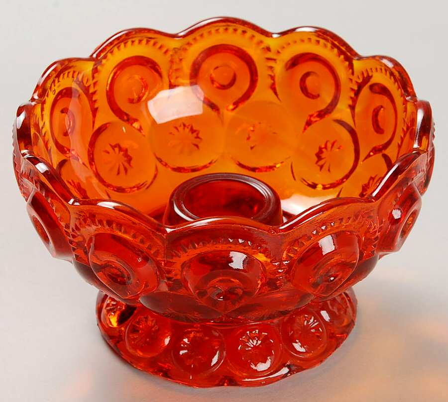 Moon and Star Amberina Candleholder by Smith Glass -1