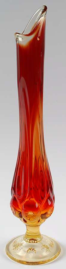 Moon and Star Amberina 14" Swung Bud Vase by Smith Glass -1