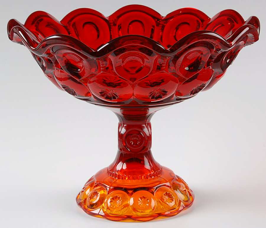 Moon and Star Amberina Tall Compote by Smith Glass -1