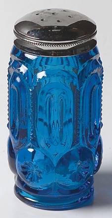 Moon and Star Blue Shaker with Metal Lid by Smith Glass -1