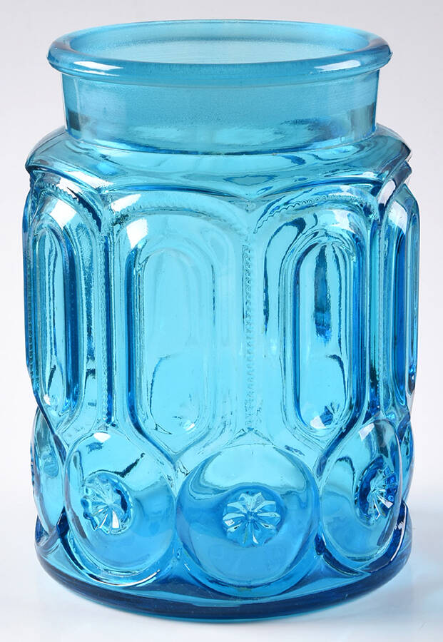 Moon and Star Blue Large Canister No Lid by Smith Glass -1