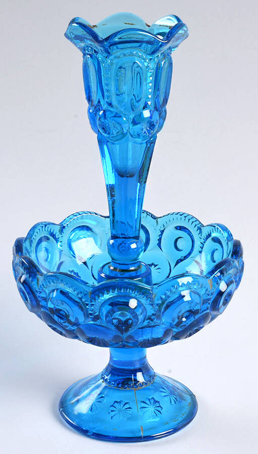 Moon and Star Blue (2 Piece) Epergne Set by Smith Glass -1