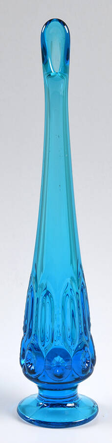 Moon and Star Blue 10" Swung Bud Vase by Smith Glass -1