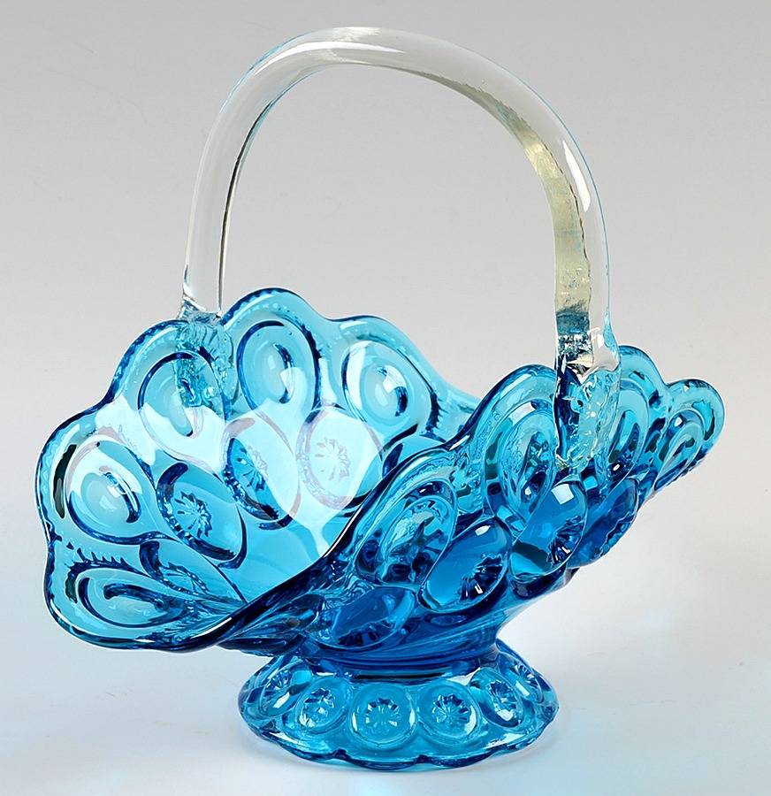 Moon and Star Blue Basket by Smith Glass -1