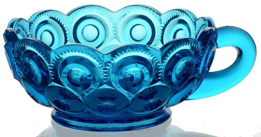 Moon and Star Blue Handled Candleholder by Smith Glass -1