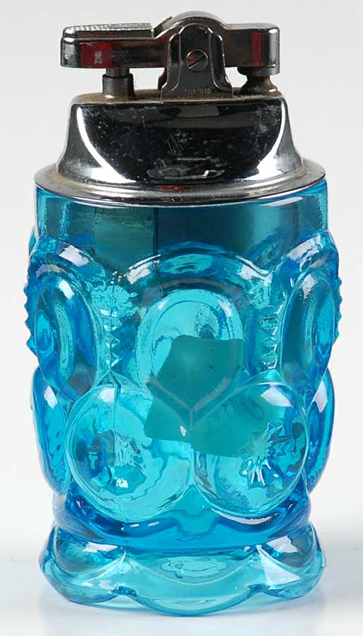 Moon and Star Blue 2 Piece Cigarette Lighter by Smith Glass -1
