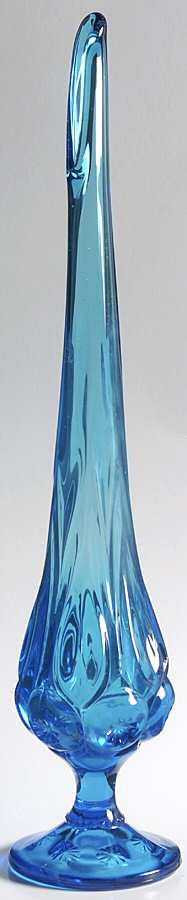 Moon and Star Blue 16" Swung Bud Vase by Smith Glass -1