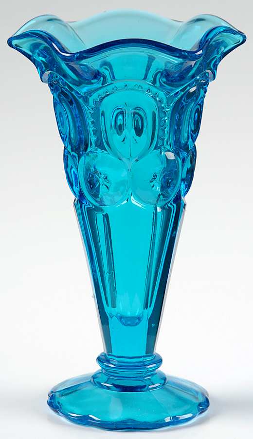 Moon and Star Blue 6" Bud Vase by Smith Glass -1