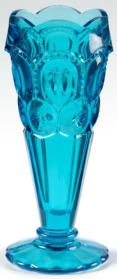 Moon and Star Blue 6" Bud Vase by Smith Glass -1