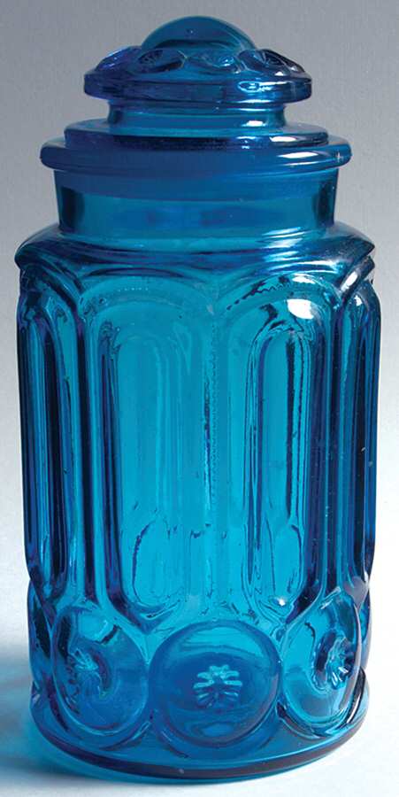 Moon and Star Blue Extra Large Canister & Lid by Smith Glass -1