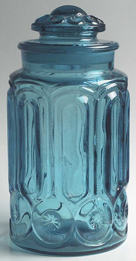 Moon and Star Blue Large Canister & Lid by Smith Glass -1