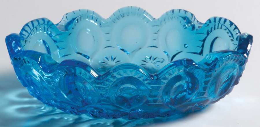 Moon and Star Blue 4" Oval Ashtray by Smith Glass -1