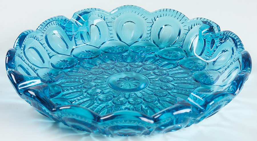 Moon and Star Blue 8" Round Ashtray by Smith Glass -1
