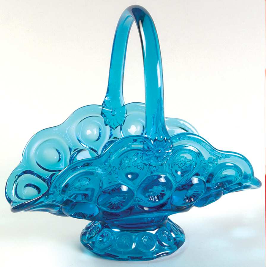 Moon and Star Blue Basket by Smith Glass -1