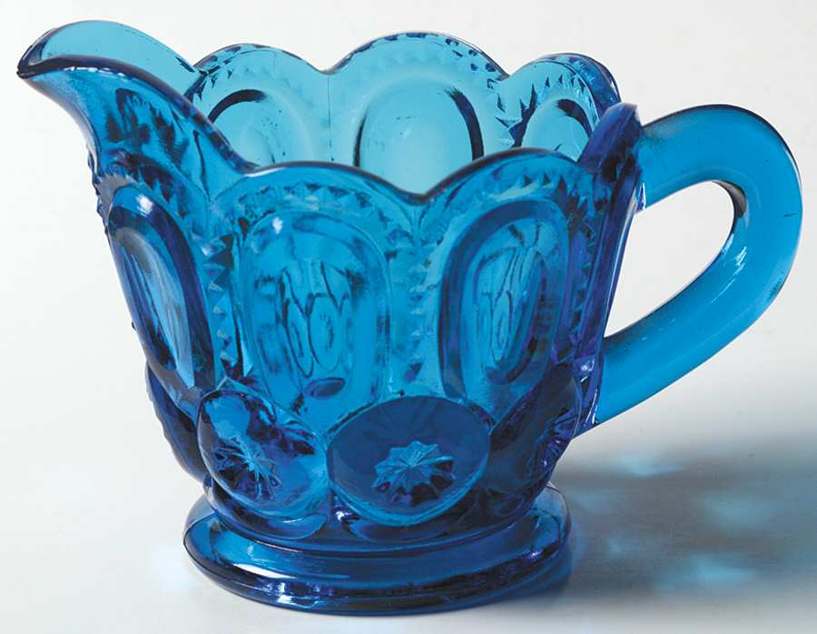 Moon and Star Blue Creamer by Smith Glass -1