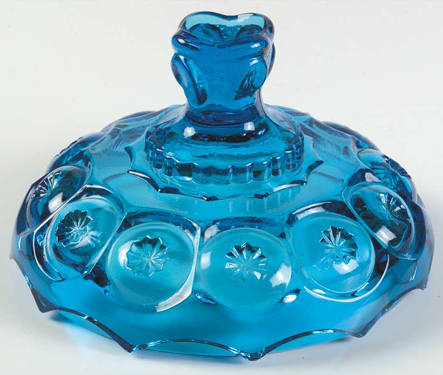 Moon and Star Blue Lid for 7" Compote by Smith Glass -1