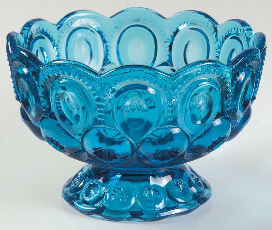 Moon and Star Blue 7" Compote No Lid by Smith Glass -1