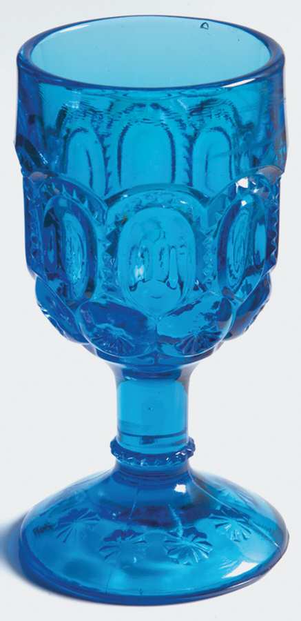 Moon and Star Blue Wine Glass by Smith Glass -1