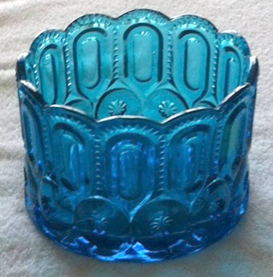 Moon and Star Blue Medium Jardiniere by Smith Glass -1