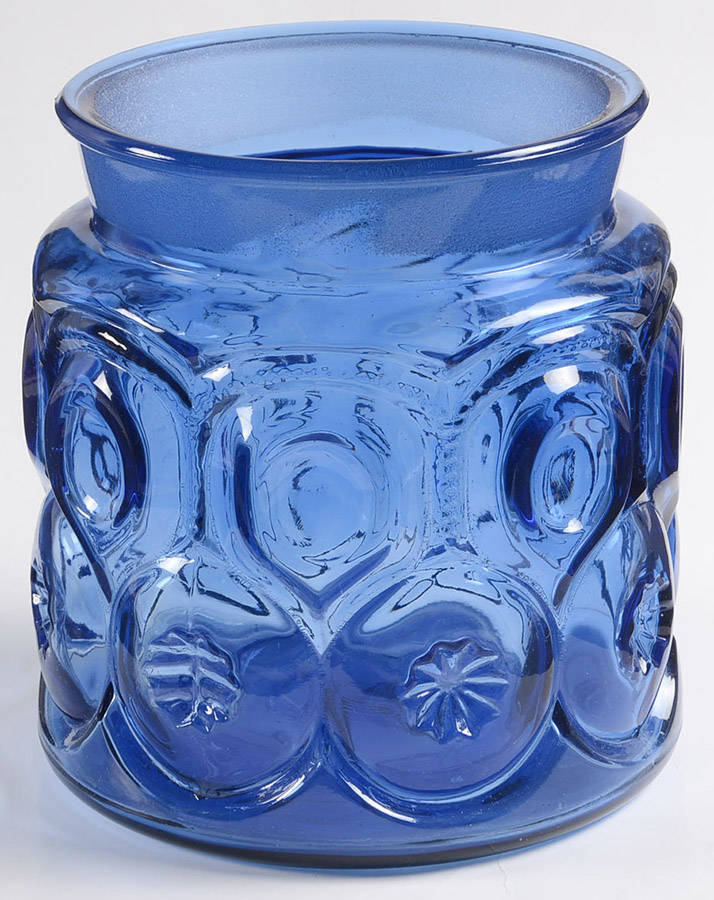 Moon and Star Cobalt Blue Medium Canister No Lid by Smith Glass -1