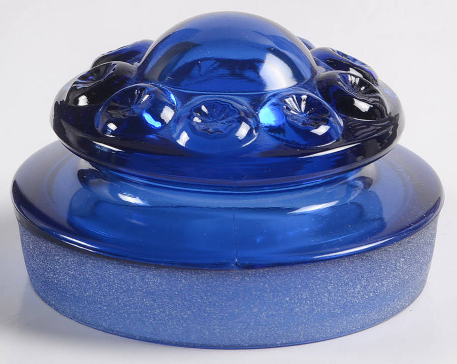 Moon and Star Cobalt Blue Lid for Medium Canister by Smith Glass -1
