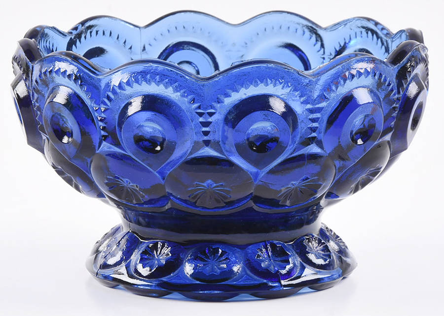 Moon and Star Cobalt Blue 5" Flared Nappy by Smith Glass -1